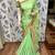 Light green embroidered lycra saree with blouse