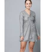 Label Ritu Kumar Metallic Label Full Sleeves Short Dress