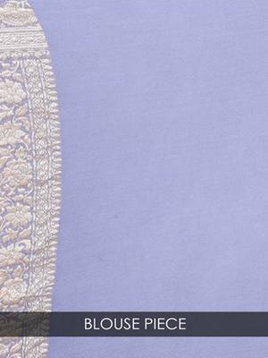GREY Pure Chiffon Banarasi Silk Saree 3