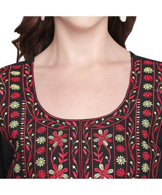Rayon Black Embroidered Kurta Palazzo Set 4