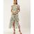 Label Ritu Kumar Blue Cap Sleeves Floral Asymmetric Ruffle Long Dress