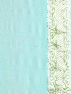 Sky Blue Pure Chiffon Banarasi Silk Saree 4