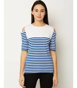 Take A Hint Striped Cold Shoulder Top
