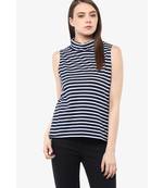 Be In Line Striped Turtle Neck Top