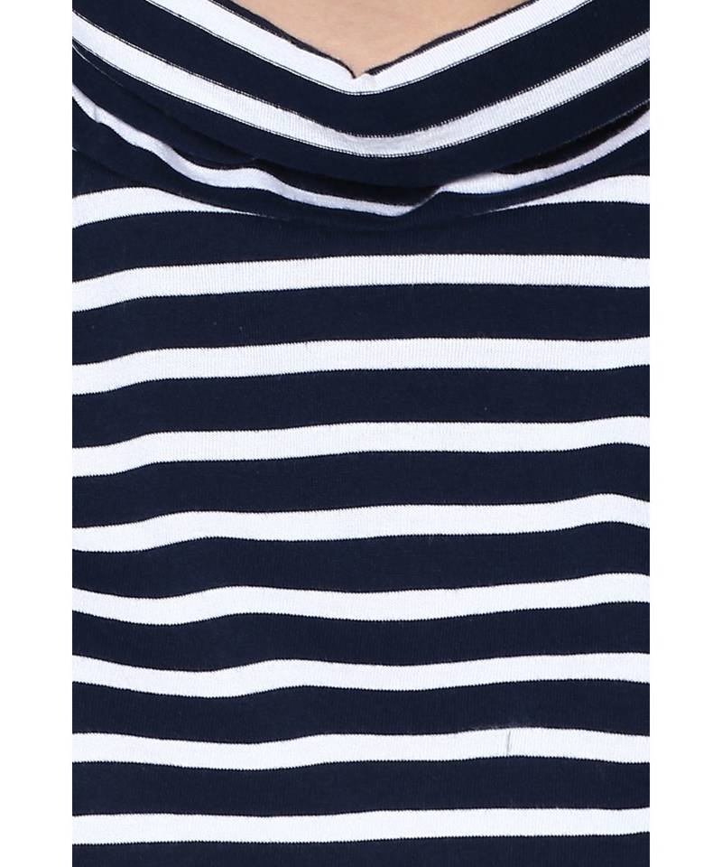 Be In Line Striped Turtle Neck Top
