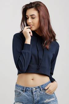 Believe Me In Hooded Crop Top