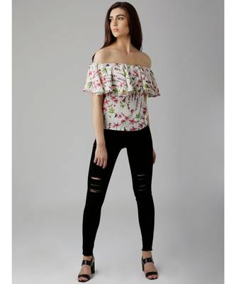 Feel The Burn Floral Bardot Top 2