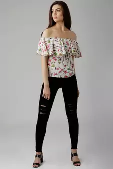 Feel The Burn Floral Bardot Top