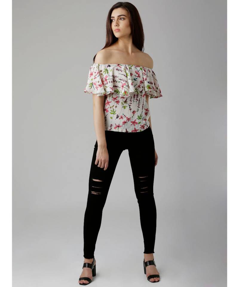 Feel The Burn Floral Bardot Top