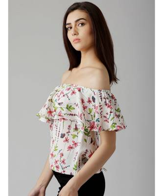 Feel The Burn Floral Bardot Top 3