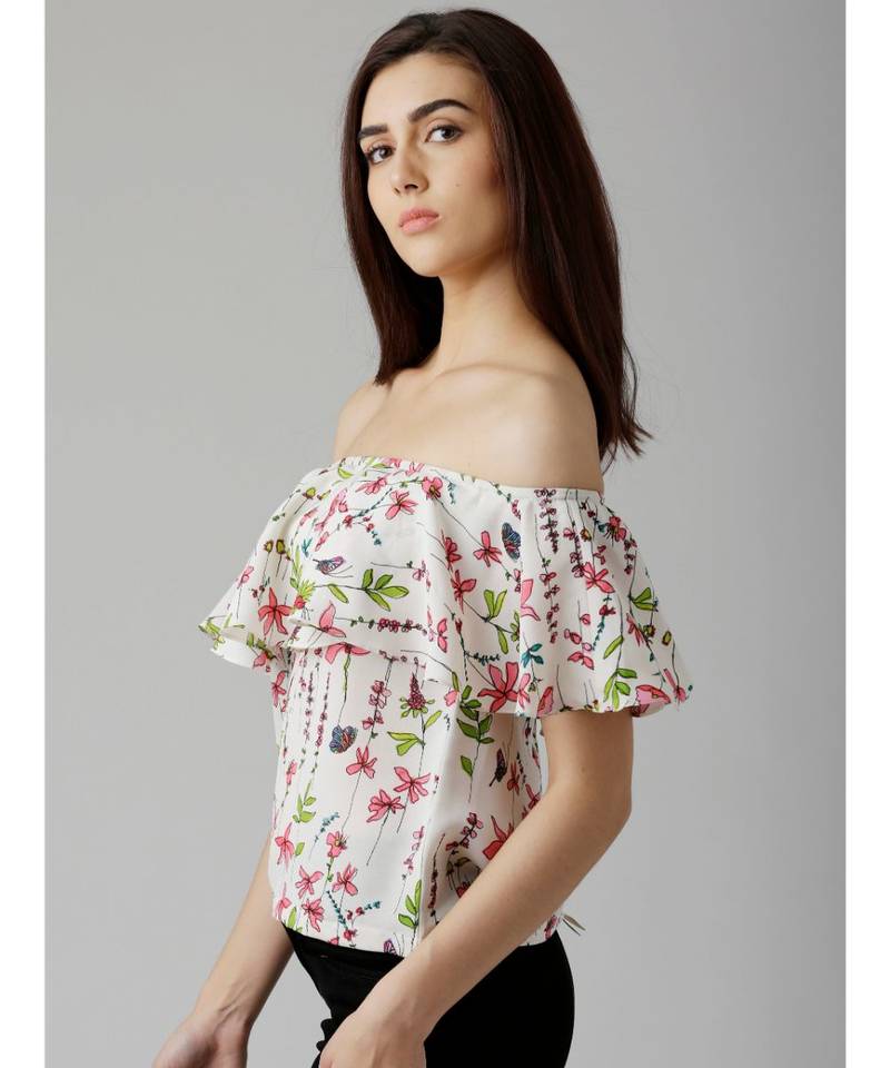 Feel The Burn Floral Bardot Top