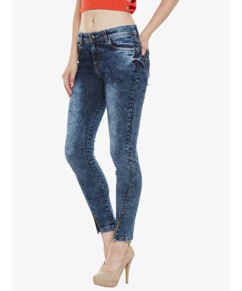 Slant Cut High Rise Brim Jeans