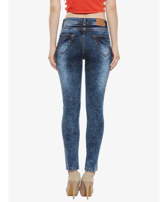 Slant Cut High Rise Brim Jeans 4