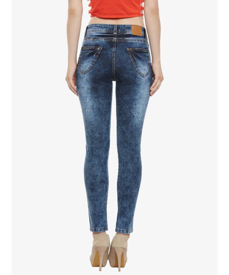 Slant Cut High Rise Brim Jeans