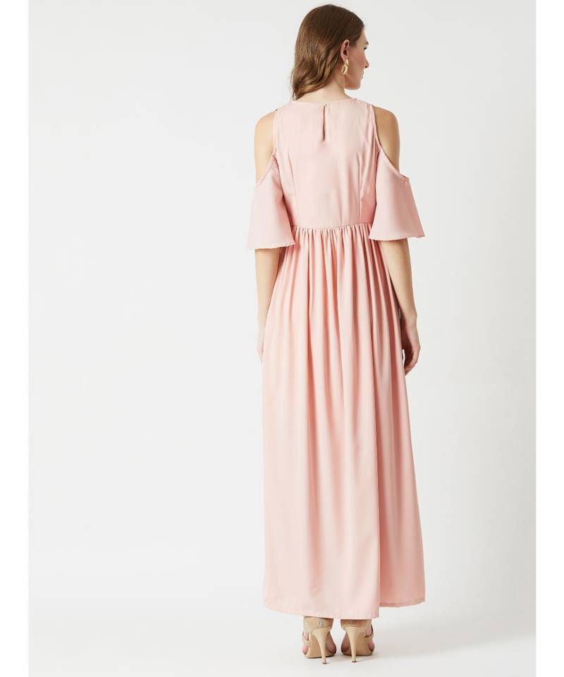 Breezy Meadow Cold Shoulder Maxi Dress