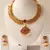 BEAUTIFUL GOLD PLATED KEMP-GREEN NECKLACE SET-DJ15810