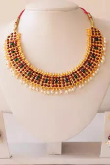 Beautiful Poothali Temple Necklace Set 