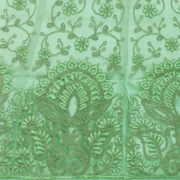Light-green embroidered net semi stitched lehenga 4