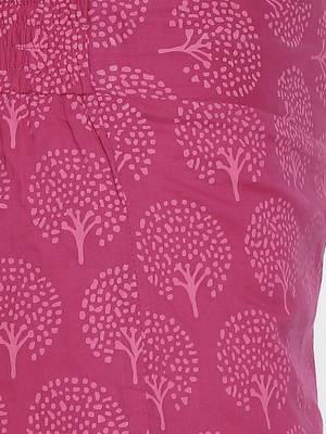 Pink printed cotton palazzo-pants 5