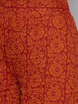 Brown printed cotton palazzo-pants 5