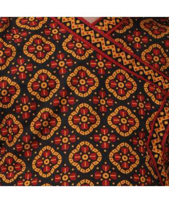 Black Printed cotton Angrakha Kurta Set 5