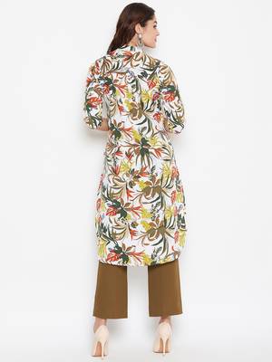 Cream printed crepe kurtas-and-kurtis 2