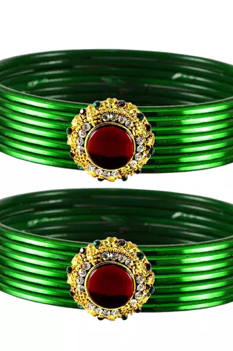 Fashionable Bangles Color Dark Green