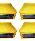 Atorakushon   Non wovenFabric Saree Cover Blouse Cover Garments Storage Bag Wardrobe Organiser Pack of 4 (Yellow)