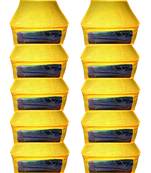 ATORAKUSHON    NON WOVEN FABRIC 10 PIECE SAREE COVER CLOTHES STORAGE BAGS GARMENTS WARDROBE ORGANISER (Yellow)