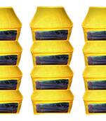 Atorakushon  Non woven Fabric Saree Cover Blouse Cover Garments Storage Bag Wardrobe Organiser Pack of 12 (Yellow)