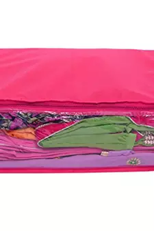 Atorakushon  Non woven Fabric Saree Cover Blouse Cover Garments Storage Bag Wardrobe Organiser Pack of 5 (Pink)