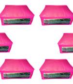 Atorakushon  Non woven Fabric Saree Cover Blouse Cover Garments Storage Bag Wardrobe Organiser Pack of 10 (Pink)