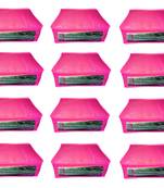 Atorakushon  Non woven Fabric Saree Cover Blouse Cover Garments Storage Bag Wardrobe Organiser Pack of 12 (Pink)