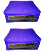 Atorakushon  Non woven Fabric Saree Cover Blouse Cover Garments Storage Bag Wardrobe Organiser Pack of 2 (Blue)