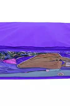 Atorakushon  Non woven Fabric Saree Cover Blouse Cover Garments Storage Bag Wardrobe Organiser Pack of 2 (Blue)