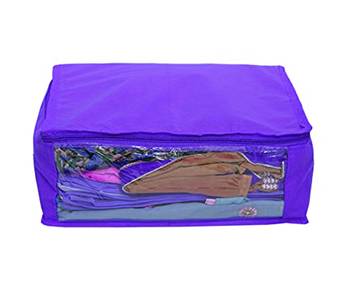 Atorakushon  Non woven Fabric Saree Cover Blouse Cover Garments Storage Bag Wardrobe Organiser Pack of 5 (Blue) 5