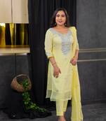 Yellow stone kota doria salwar