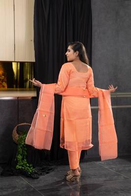 Orange thread embroidery kota doria salwar 3
