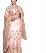Pink embroidered Art Silk semi stitched lehenga