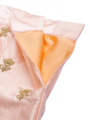 Pink embroidered Art Silk semi stitched lehenga 4