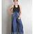 Blue Denim Wrap-around Palazzo with Chikankari