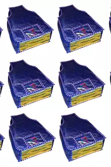 atorakushon   Parashute Fabric Blouse Cover Garments Wardrobe Organizer Pack of 12 (Blue)
