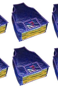 atorakushon   Parashute Fabric Blouse Cover Garments Wardrobe Organizer Pack of 6 (Blue)