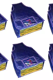 atorakushon   Parashute Fabric Blouse Cover Garments Wardrobe Organizer Pack of 6 (Blue)