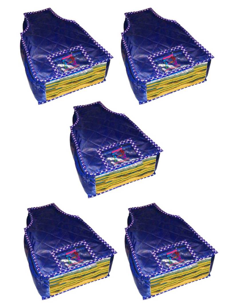 atorakushon   Parashute Fabric Blouse Cover Garments Wardrobe Organizer Pack of 5 (Blue)