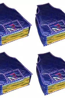 atorakushon   Parashute Fabric Blouse Cover Garments Wardrobe Organizer Pack of 4  (Blue)
