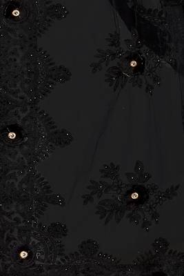 Black Embroidered Net Saree With Blouse 4