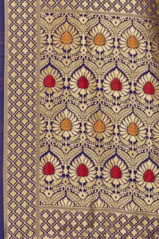Navy Blue Woven  Art Silk Saree With Blouse