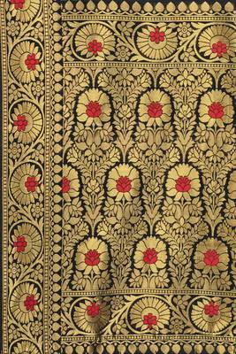Black woven banarasi silk saree with blouse 4