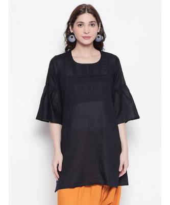 Black pleated short kurti 1